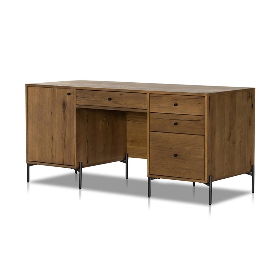 Eaton Executive Desk - Amber Oak Resin by Four Hands