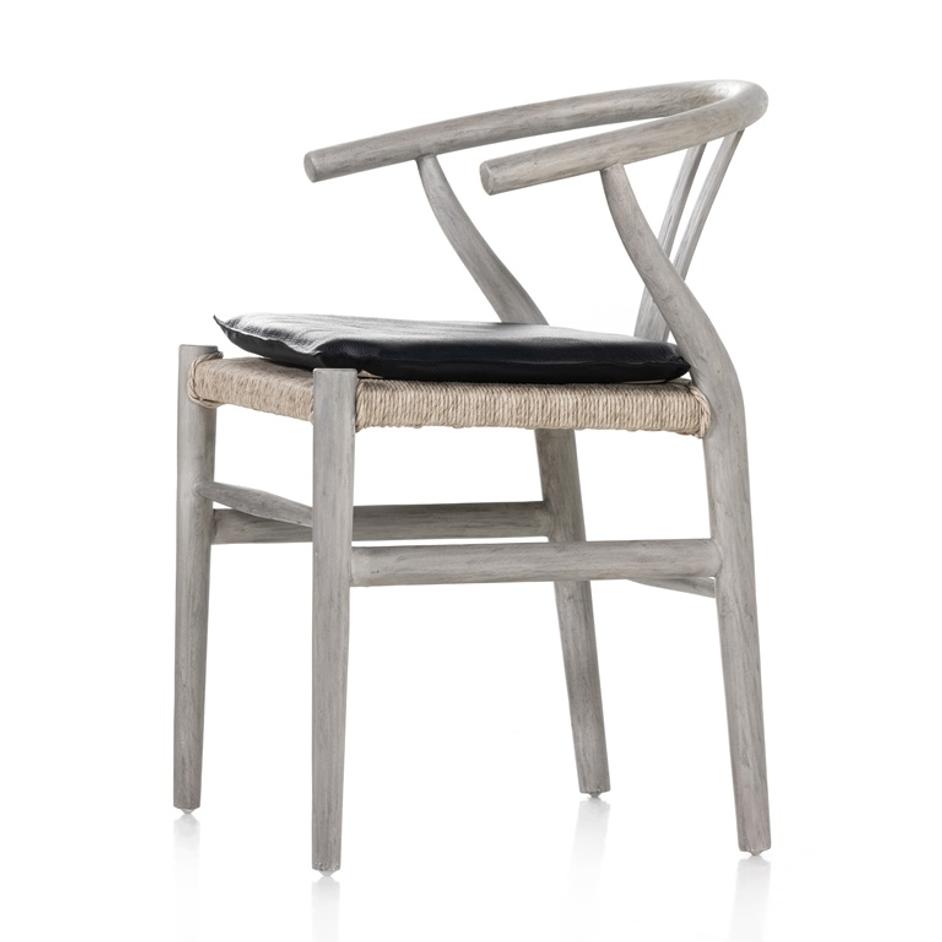 Muestra Dining Chair W Cushion In Wth Grey by FOUR HANDS