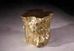 Log Side Table, Gold by PHILLIPS COLLECTION