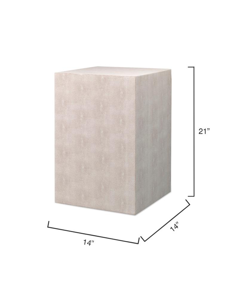 Structure Faux-Shagreen Square Side Table, Cream by Jamie Young
