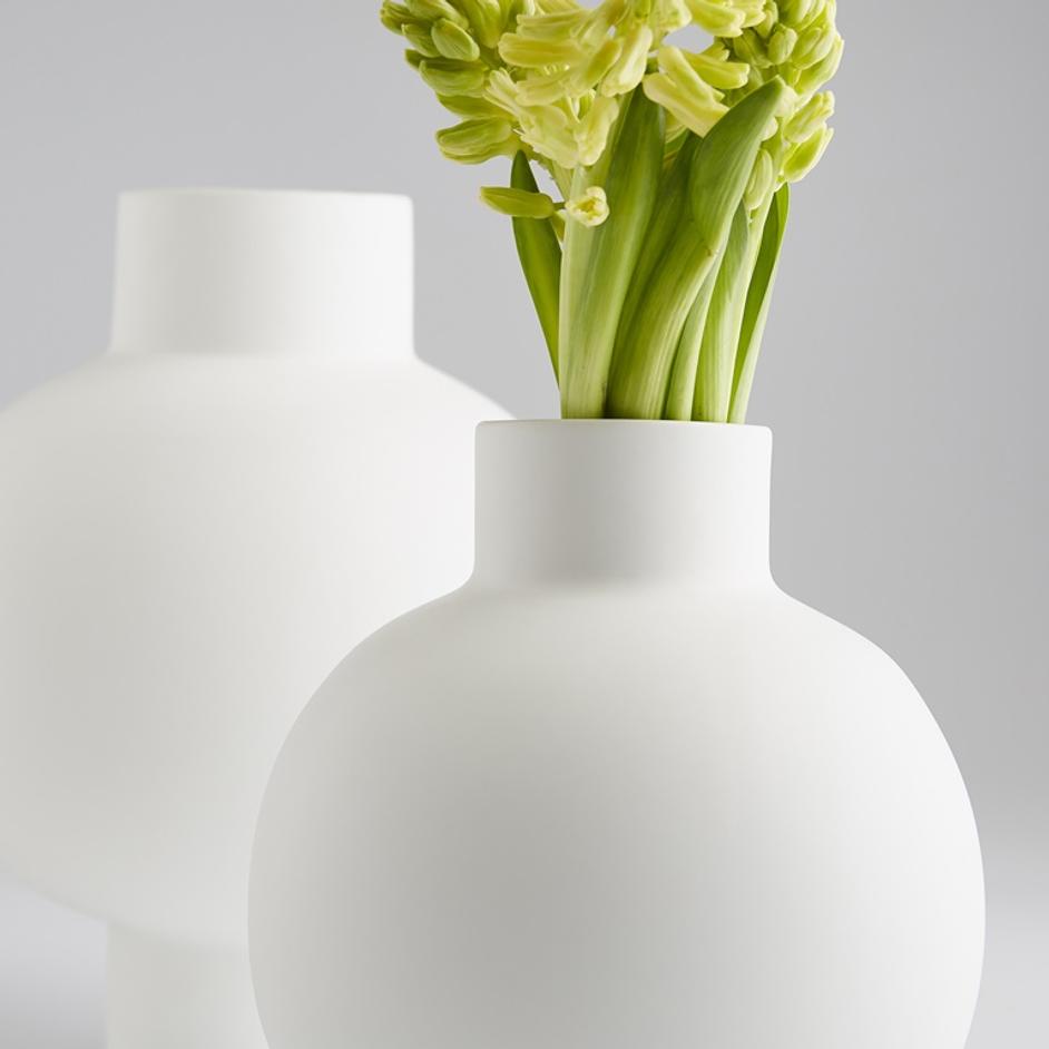 Libra Vase in White by Cyan Design