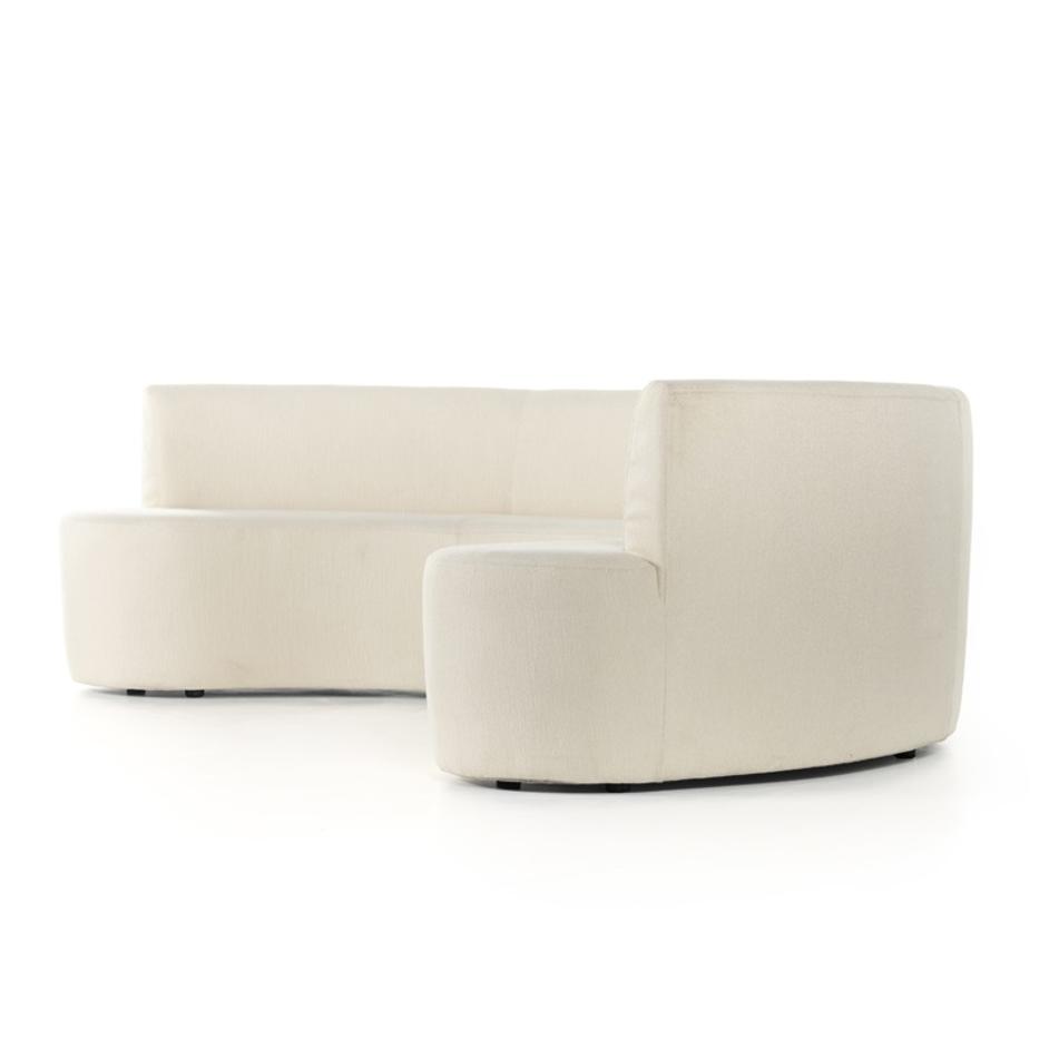 Sanda Dining Banquette In Kerbey Ivory by FOUR HANDS