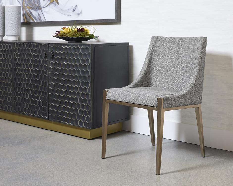 DIONNE DINING CHAIR - MONUMENT PEBBLE by Sunpan