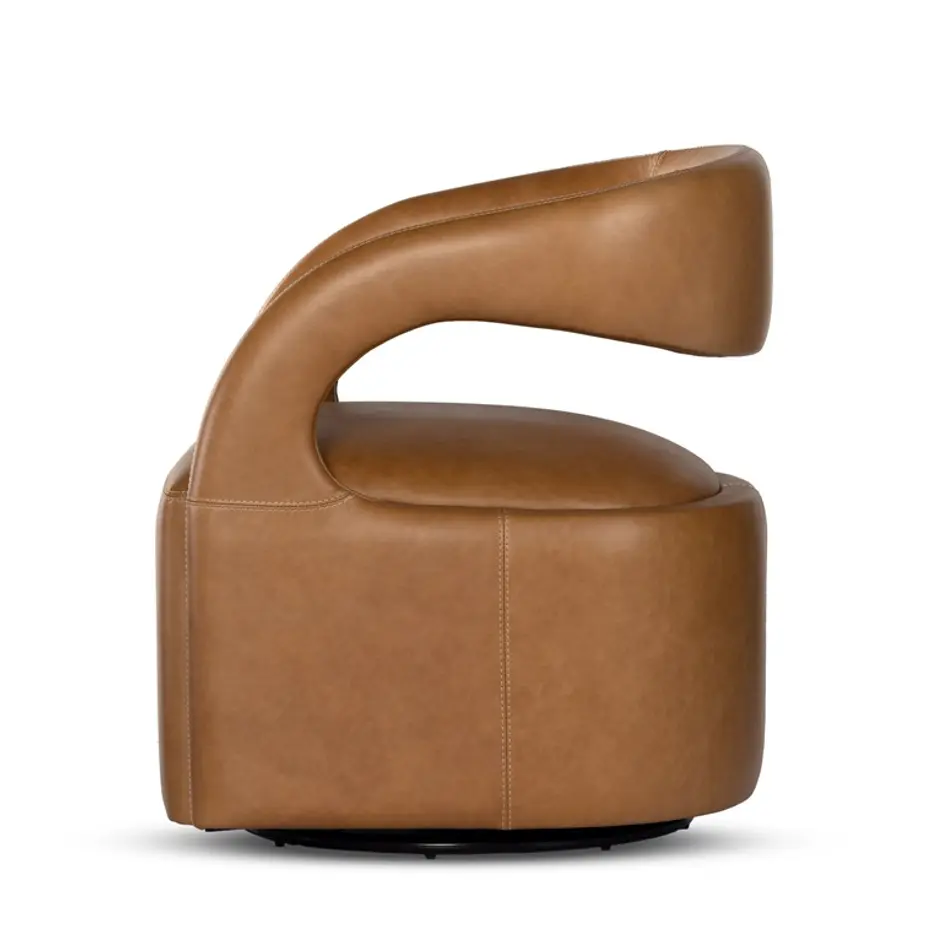 Hawkins Swivel Chair In Sonoma Butterscotch by FOUR HANDS