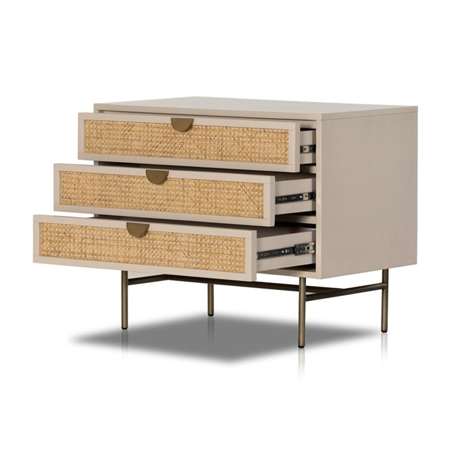 Luella Large Nightstand In Matte Alabaster by FOUR HANDS