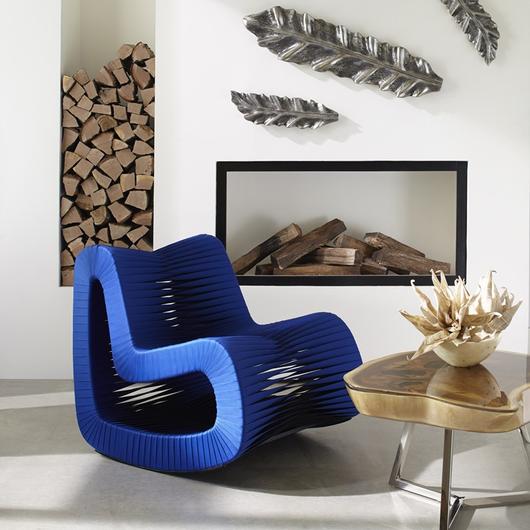 Seat Belt Rocking Chair, Blue/Black by PHILLIPS COLLECTION