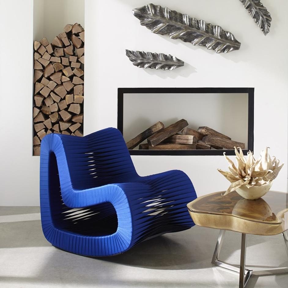 Seat Belt Rocking Chair, Blue/Black by PHILLIPS COLLECTION
