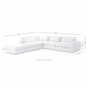 Bloor 4 Pc Raf Sectional with Ottoman in Essence by FOUR HANDS