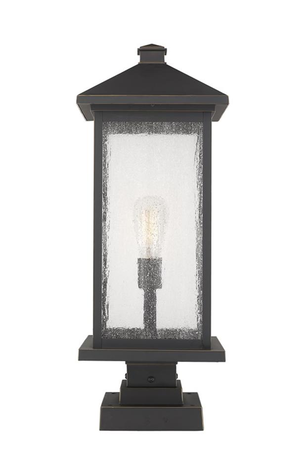 Portland 1 Light Outdoor Pier Mounted Fixture in Oil Rubbed Bronze Finish by Z-Lite