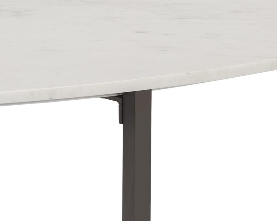 Kiara Coffee Table - Gunmetal - White Marble by Sunpan