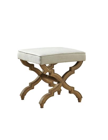 Linen and Oak Foot Stool by Furniture Classics