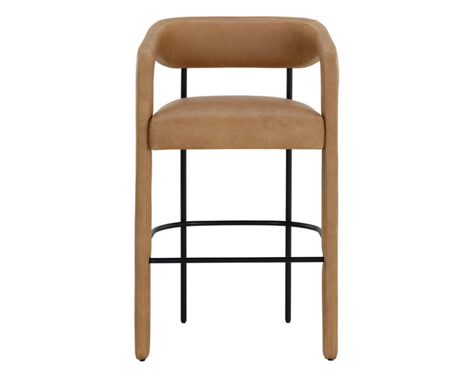 MAVIA BARSTOOL - LUDLOW SESAME LEATHER by Sunpan