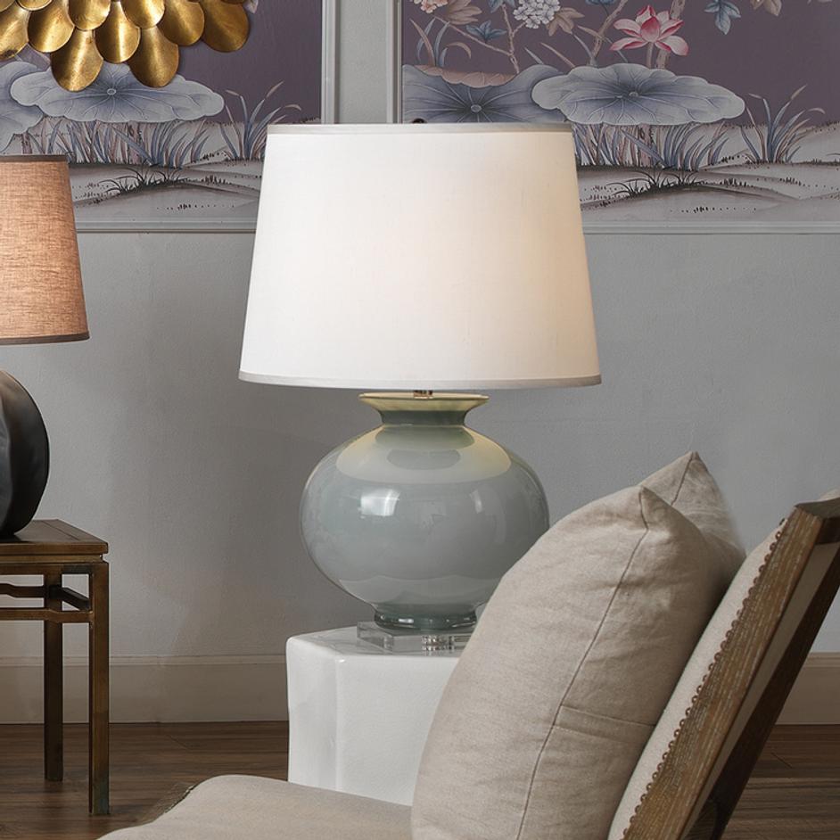 Heirloom Glass Table Lamp with Linen Shade by Jamie Young