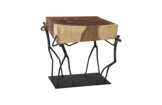 Atlas Side Table, Chamcha Wood/Metal, Natural by PHILLIPS COLLECTION