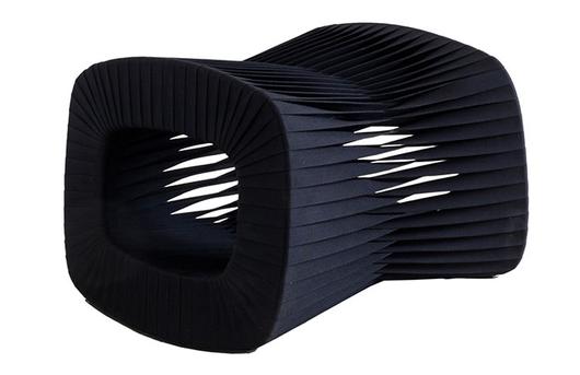 Seat Belt Ottoman, Black/Black by PHILLIPS COLLECTION