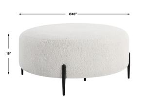 Arles Large Plush White Ottoman by Uttermost