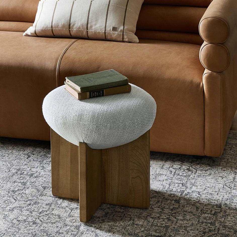 Dax Small Ottoman - Gibson Wheat by Four Hands