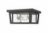 Seoul 3 Light Outdoor Flush Ceiling Mount Fixture in Black Finish by Z-Lite