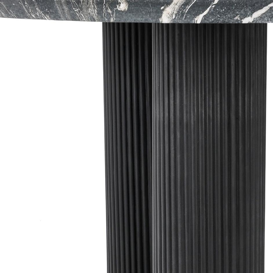 Adrian 47" Outdoor Round Dining Table Black by Classic Home