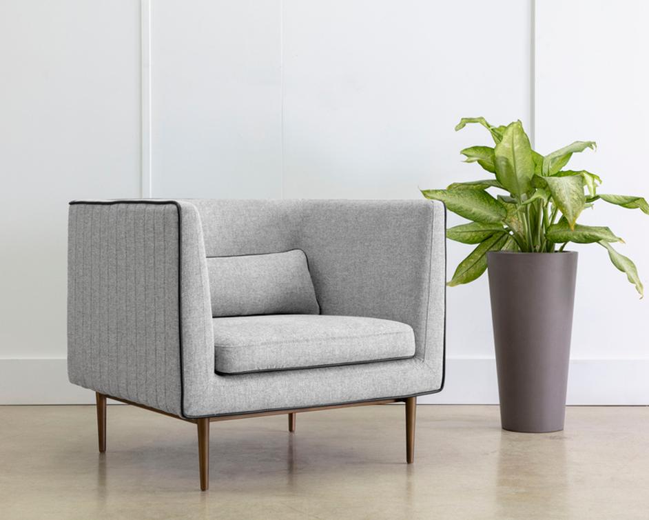 BATAVIA ARMCHAIR - BELFAST HEATHER GREY by Sunpan