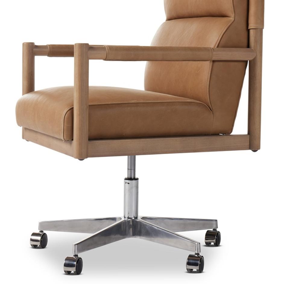 Kiano Desk Chair In Palermo Drift by FOUR HANDS