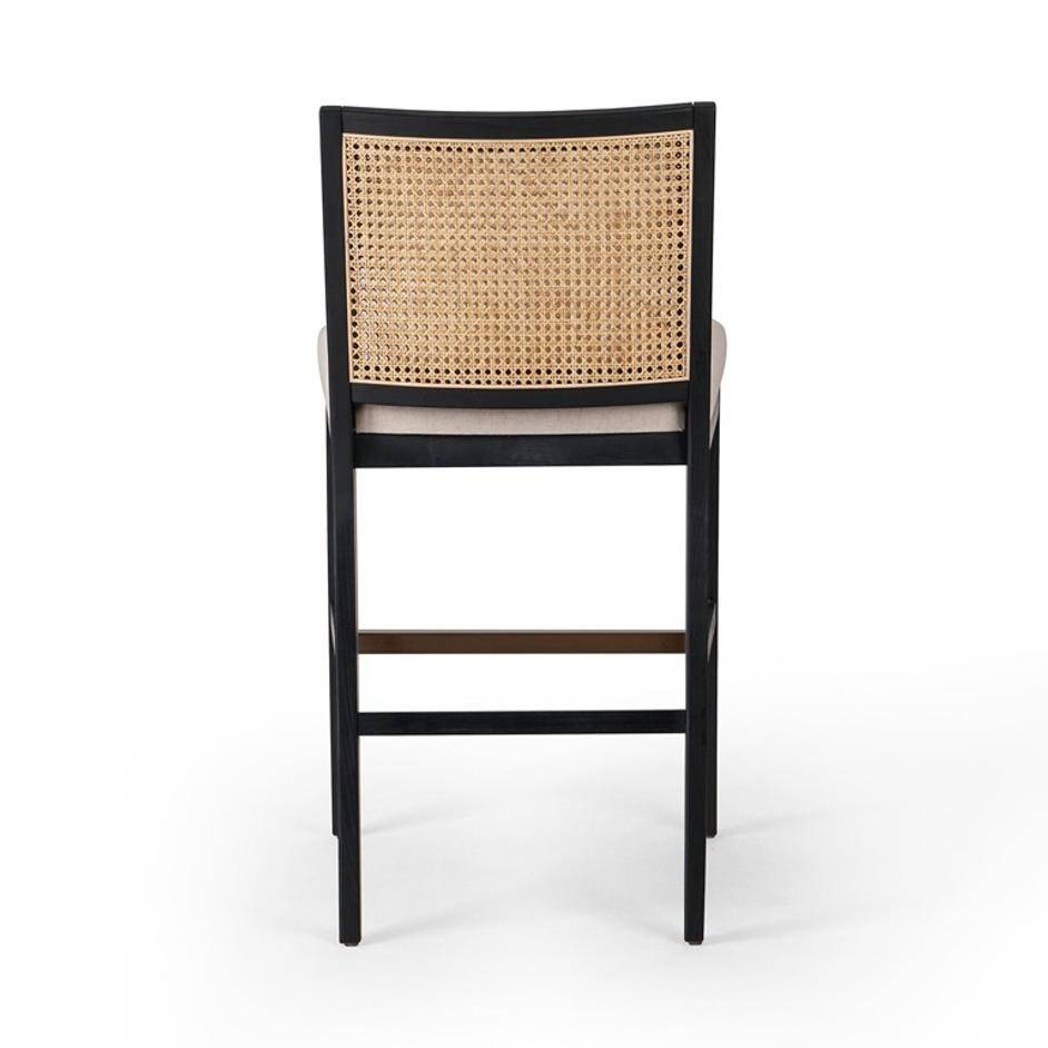 Antonia Cane Armless Bar + Counter Stool - Savile Flax by Four Hands