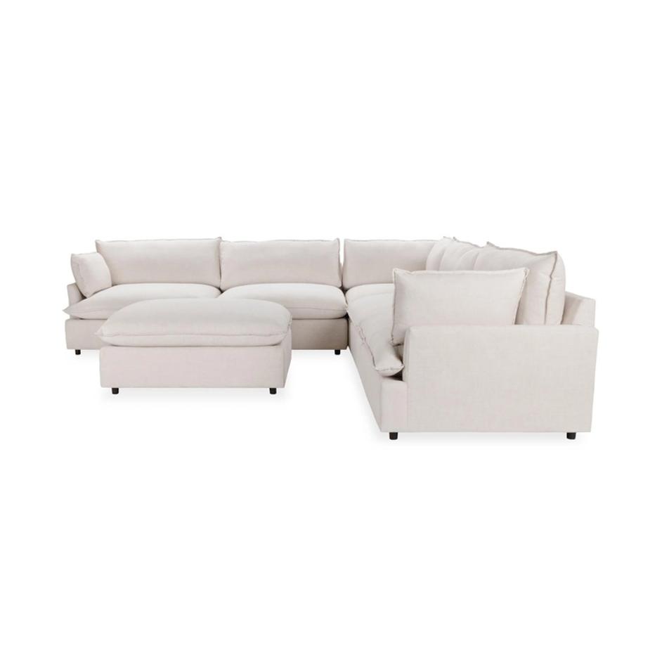 Caplan Upholstered 6pc Modular Sectional w/ Ottoman Dawn by Classic Home