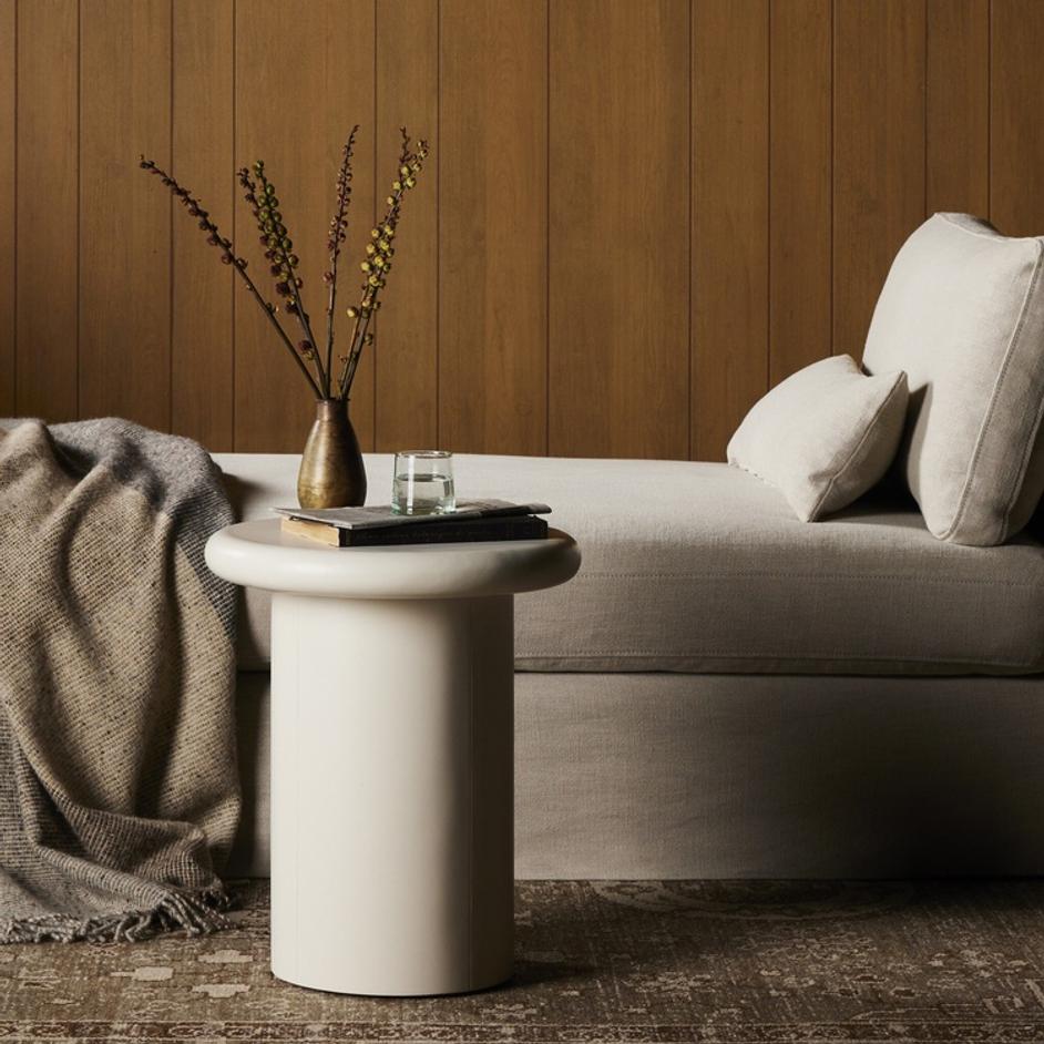 Zach End Table In Tofu Solid by Four Hands