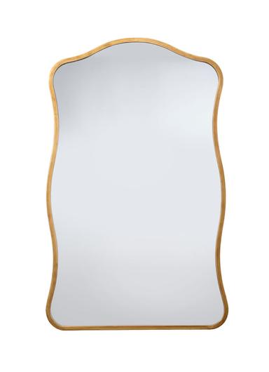 Aurora Wavy Iron Wall Mirror, Antique Brass by Jamie Young