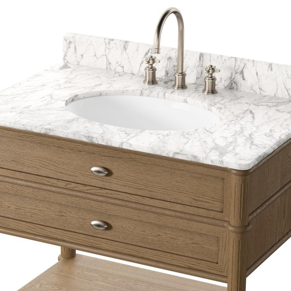 Toulouse Single Vanity - Washed Blonde Oak Veneer by Four Hands