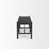 Shane Black Wood w/ Woven Black Leather Bench by Mercana
