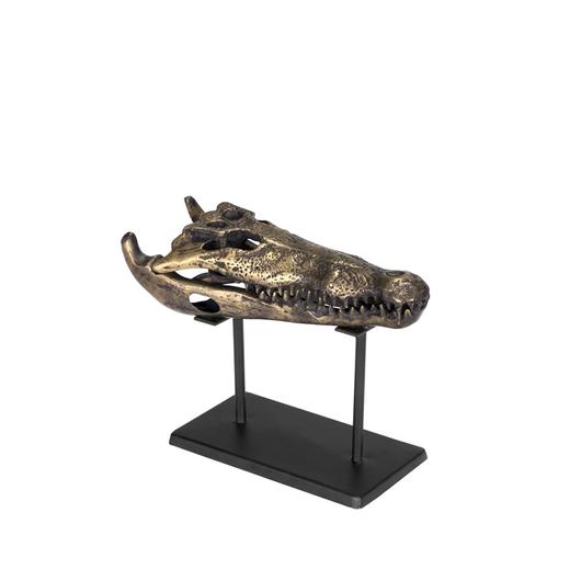 Brass Alligator On Stand, Small by Noir Furniture
