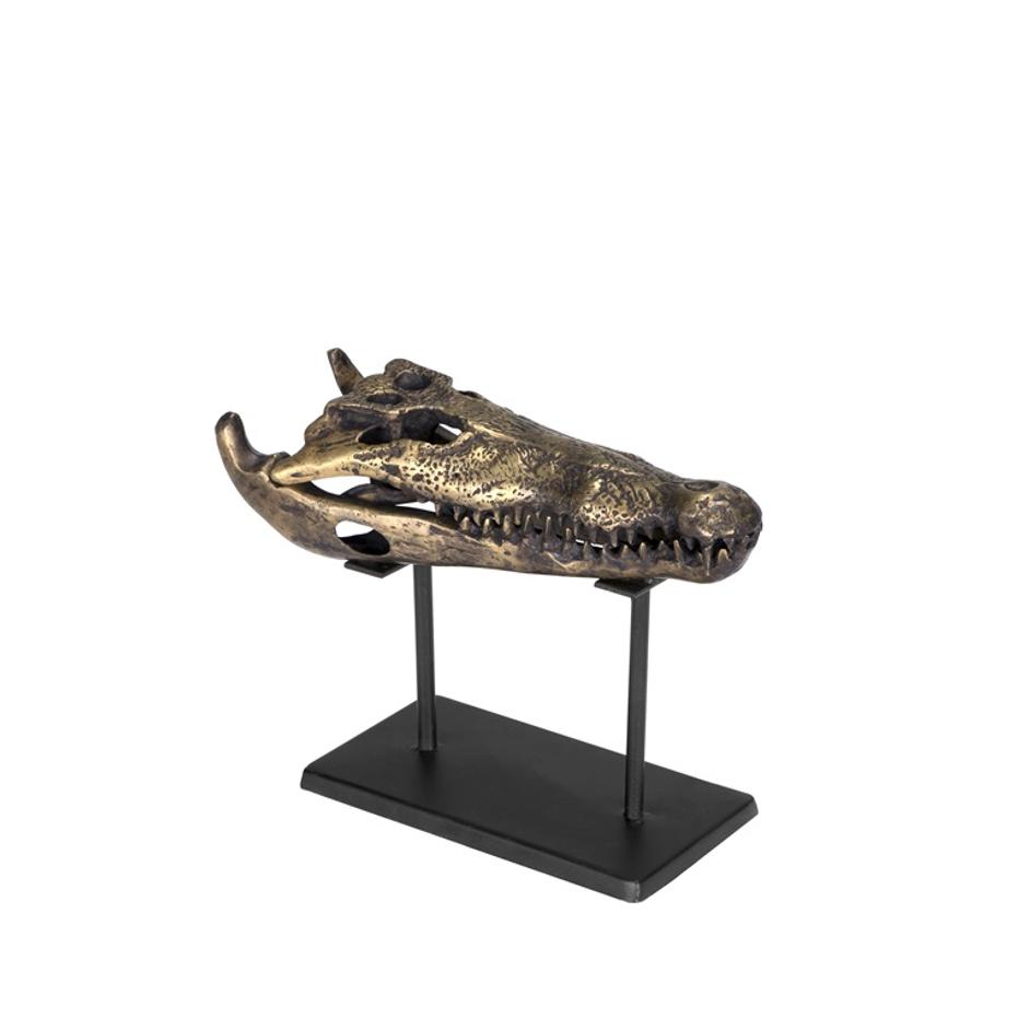 Brass Alligator On Stand, Small by Noir Furniture