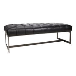 WYATT LEATHER BENCH BLACK by Moes Home