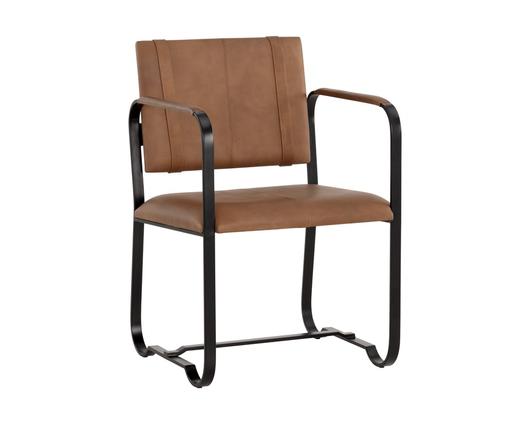 GARRETT DINING ARMCHAIR - COGNAC LEATHER by Sunpan