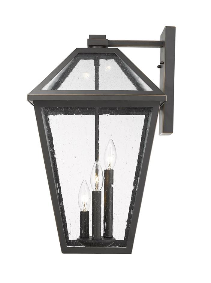 Talbot 3 Light Outdoor Wall Sconce in Rubbed Bronze Finish by Z-Lite