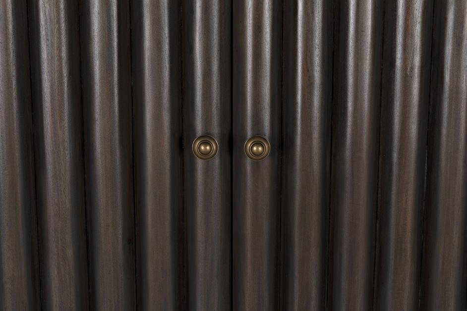 Amunet Mahogany Hutch in Pale Finish with Light Brown Trim and Brass Pulls by Noir Furniture