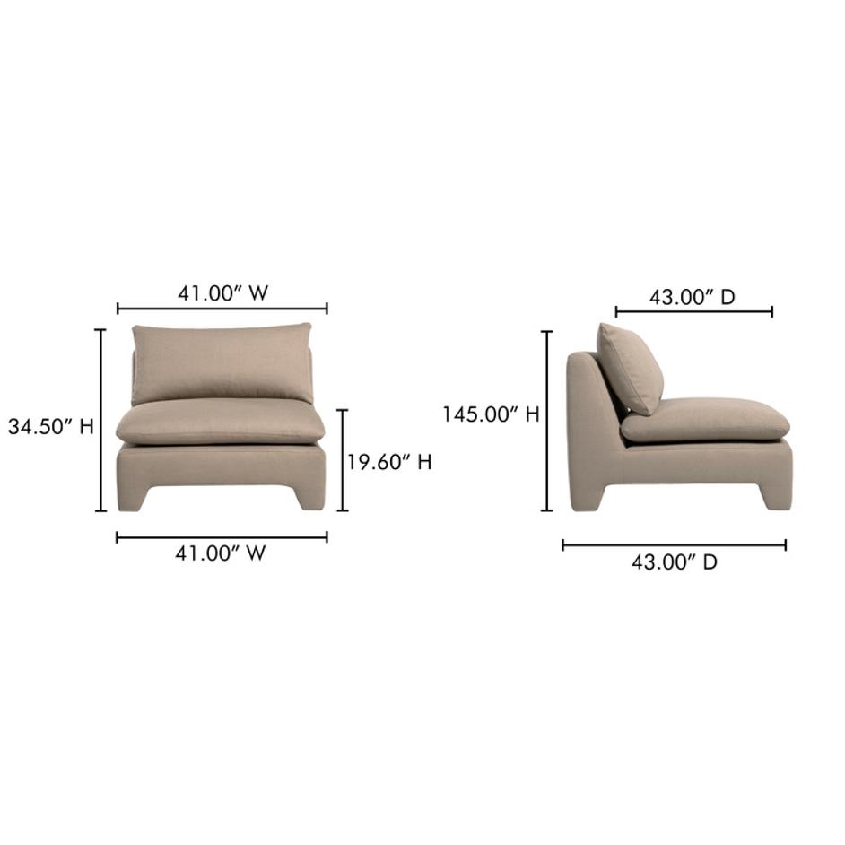 Estelle Lounge Chair Flax by Moes Home