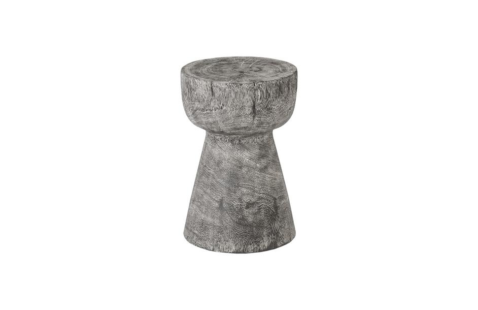 Curved Wood Stool, Thin, Gray Stone by PHILLIPS COLLECTION