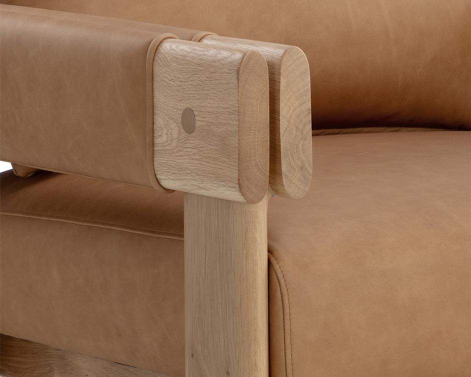 CARMICHAEL LOUNGE CHAIR - LUDLOW SESAME LEATHER by Sunpan