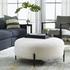 Arles Large Plush White Ottoman by Uttermost