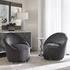 Crue Gray Fabric Swivel Chair by Uttermost