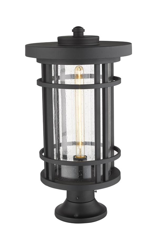 Jordan 1 Light Outdoor Pier Mounted Fixture in Black Finish by Z-Lite