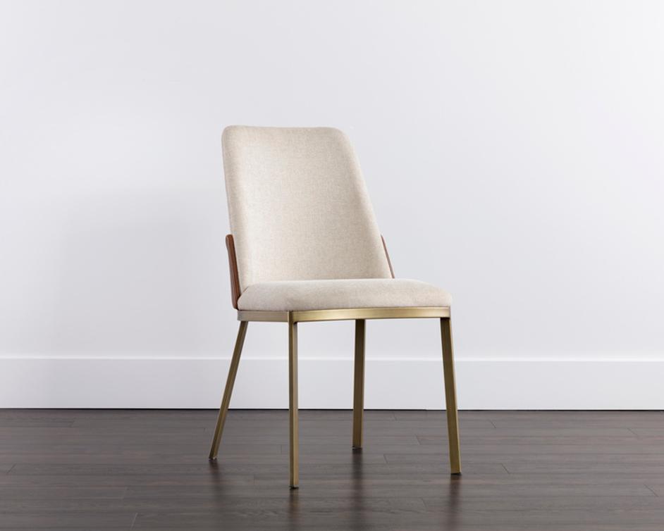 MARIE DINING CHAIR - BELFAST OATMEAL / BRAVO COGNAC by Sunpan