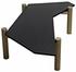 Tabu Ebony Walnut Coffee Table with Antique Brass-Finished Legs by Noir Furniture
