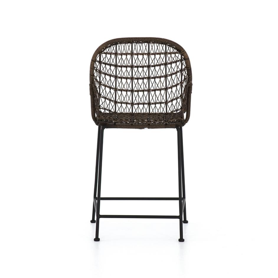 Bandera Outdoor Woven Counter Stool-Grey by FOUR HANDS