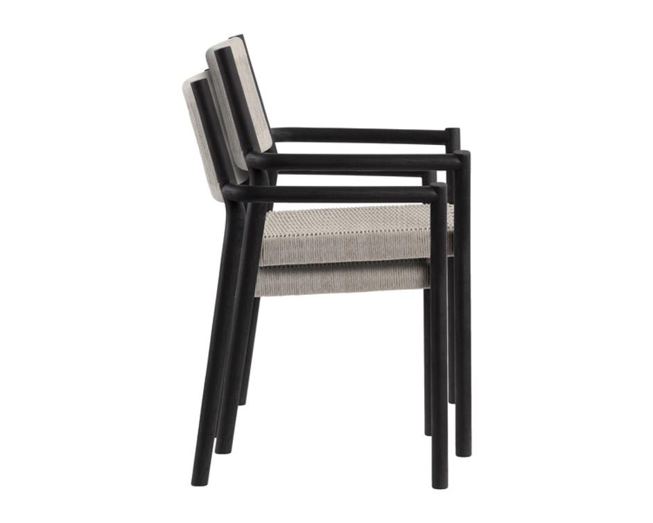 KAVALA STACKABLE DINING ARMCHAIR - CHARCOAL by Sunpan