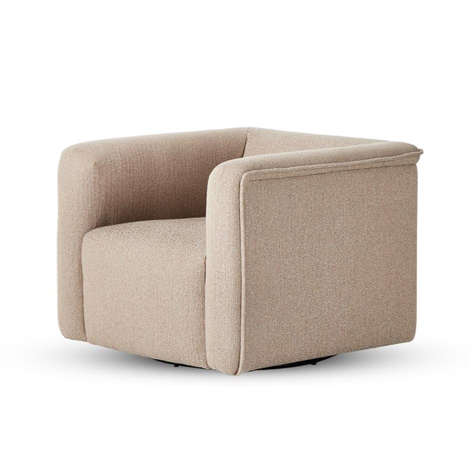 Wellborn Swivel Chair In Kerbey Camel by FOUR HANDS