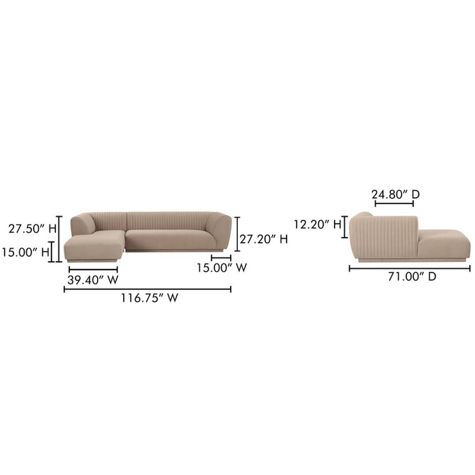 Zandro Left Sectional Beige by Moes Home
