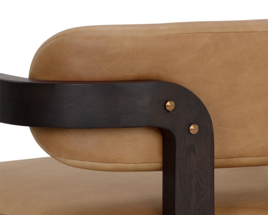 MADRONE LOUNGE CHAIR - BROWN - LUDLOW SESAME LEATHER by Sunpan